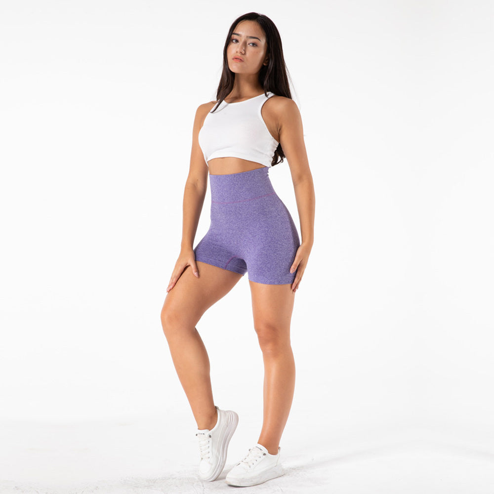 High-Waist Yoga Shorts For Seamless Exercise Hip Lifting And Abdomen Exercise