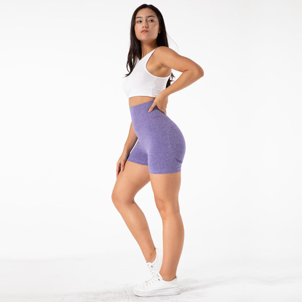 High-Waist Yoga Shorts For Seamless Exercise Hip Lifting And Abdomen Exercise